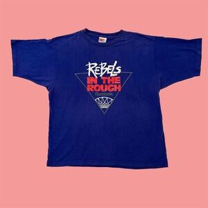 Vintage 90s Reebok Rebels in the Rough Basketball Graphic Tee Purple XL